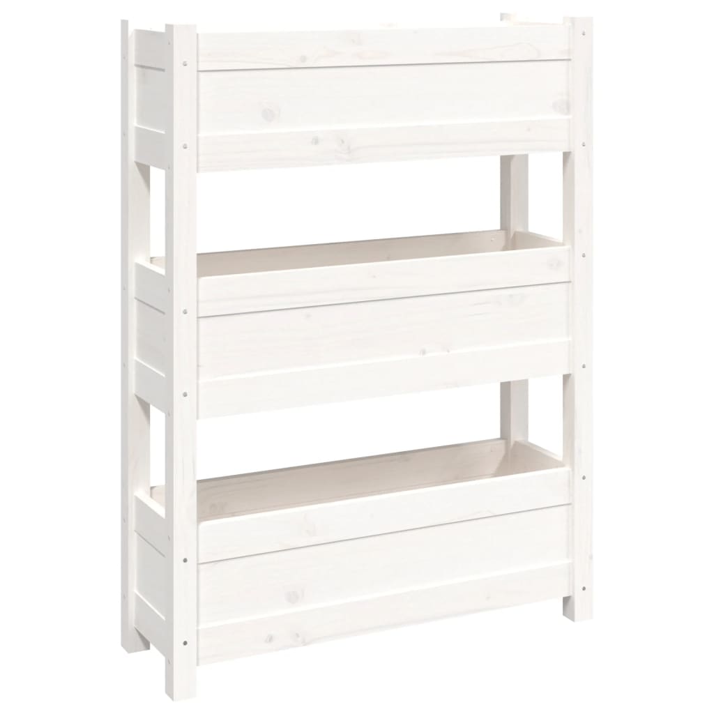 Vidaxl Planning Box 77x25x104.5 cm Pine solide blanc