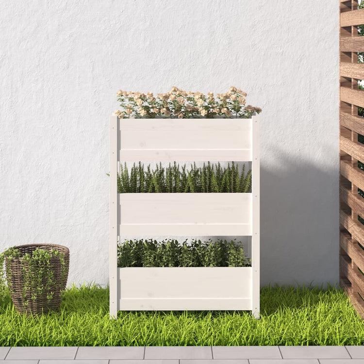 Vidaxl Planning Box 77x25x104.5 cm Pine solide blanc