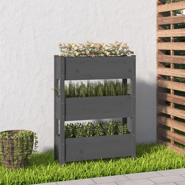 Vidaxl Planning Box 77x25x104.5 cm Gris de pin solide