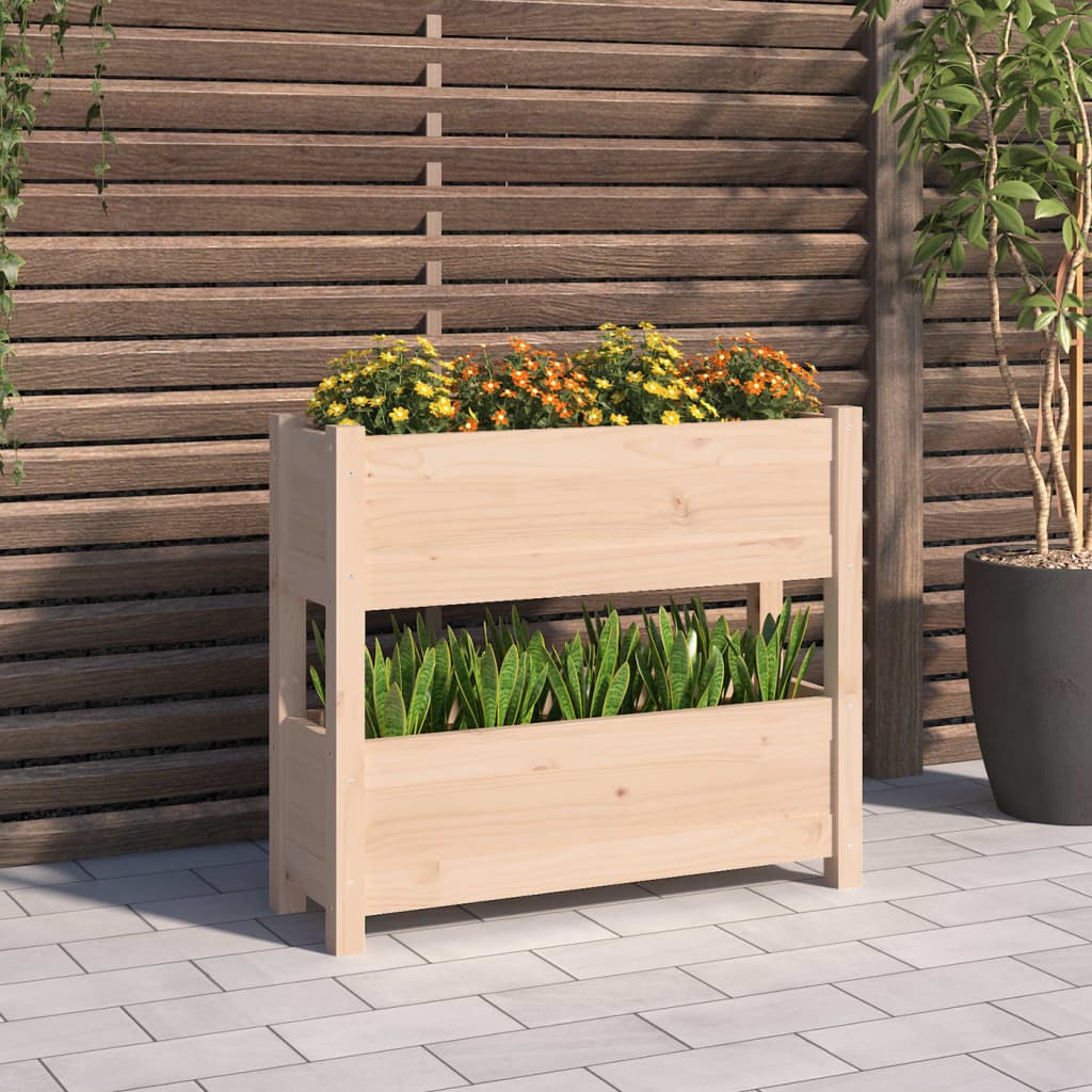 Boîte de planification Vidaxl 77x25x66 cm Pine solide