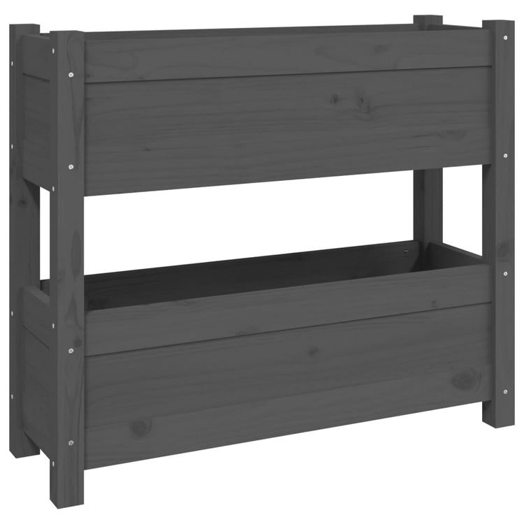 Boîte de planification Vidaxl 77x25x66 cm Gris de pin massif