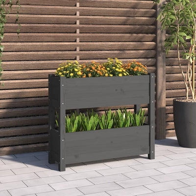 Boîte de planification Vidaxl 77x25x66 cm Gris de pin massif