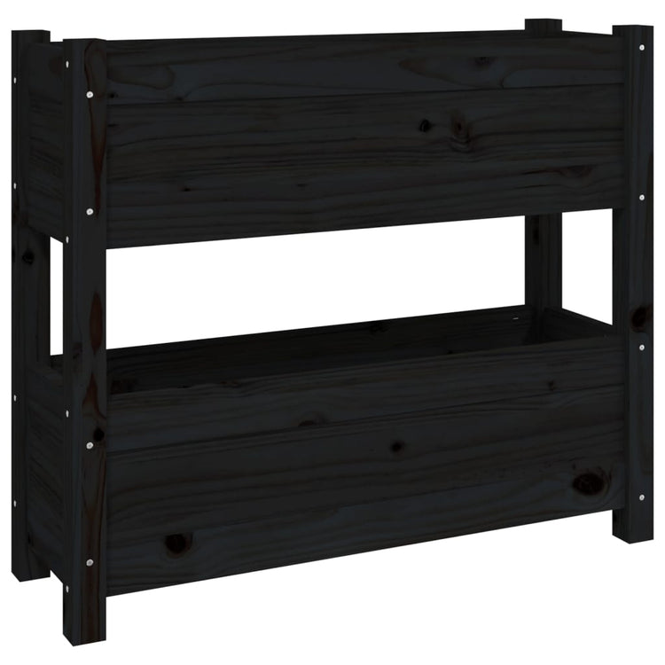 Vidaxl Planning Box 77x25x66 cm Pine solide noir