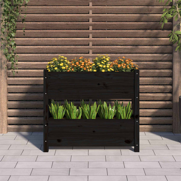 Vidaxl Planning Box 77x25x66 cm Pine solide noir