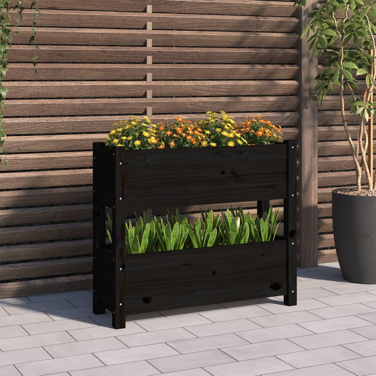 Vidaxl Planning Box 77x25x66 cm Pine solide noir