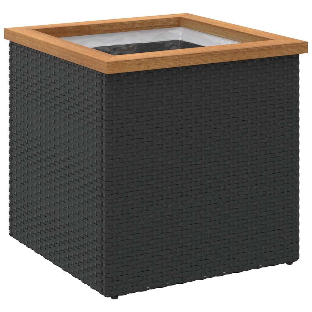 Boîte de planification Vidaxl 40x40x40 cm Poly Rattan Black