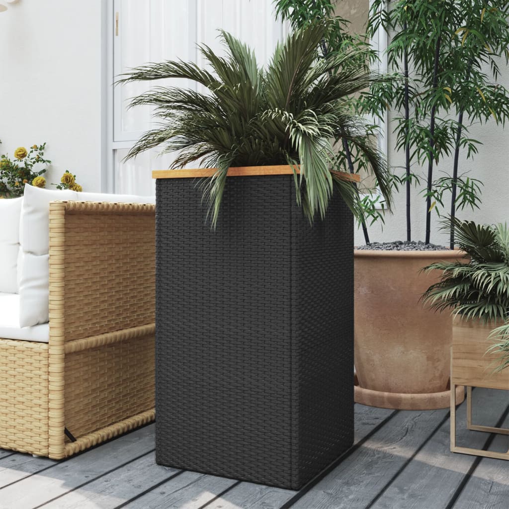 Vidaxx jardinière 40x40x80 cm poly rotin noir