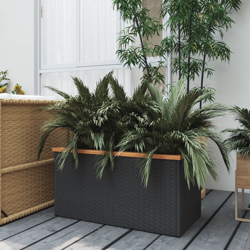 Vidaxx jardinière 80x40x40 cm poly rotin noir