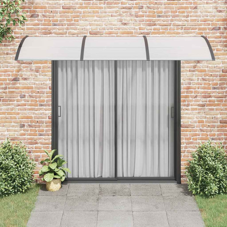 Vidaxl Porte auvent 300x75 cm Polycarbonate noir et transparent