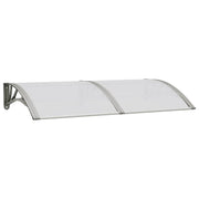 Vidaxl Porte auvent 150x75 cm Polycarbonate gris - afbeelding 2