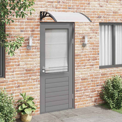 Vidaxl Porte auvent 100x75 cm Polycarbonate noir et transparent