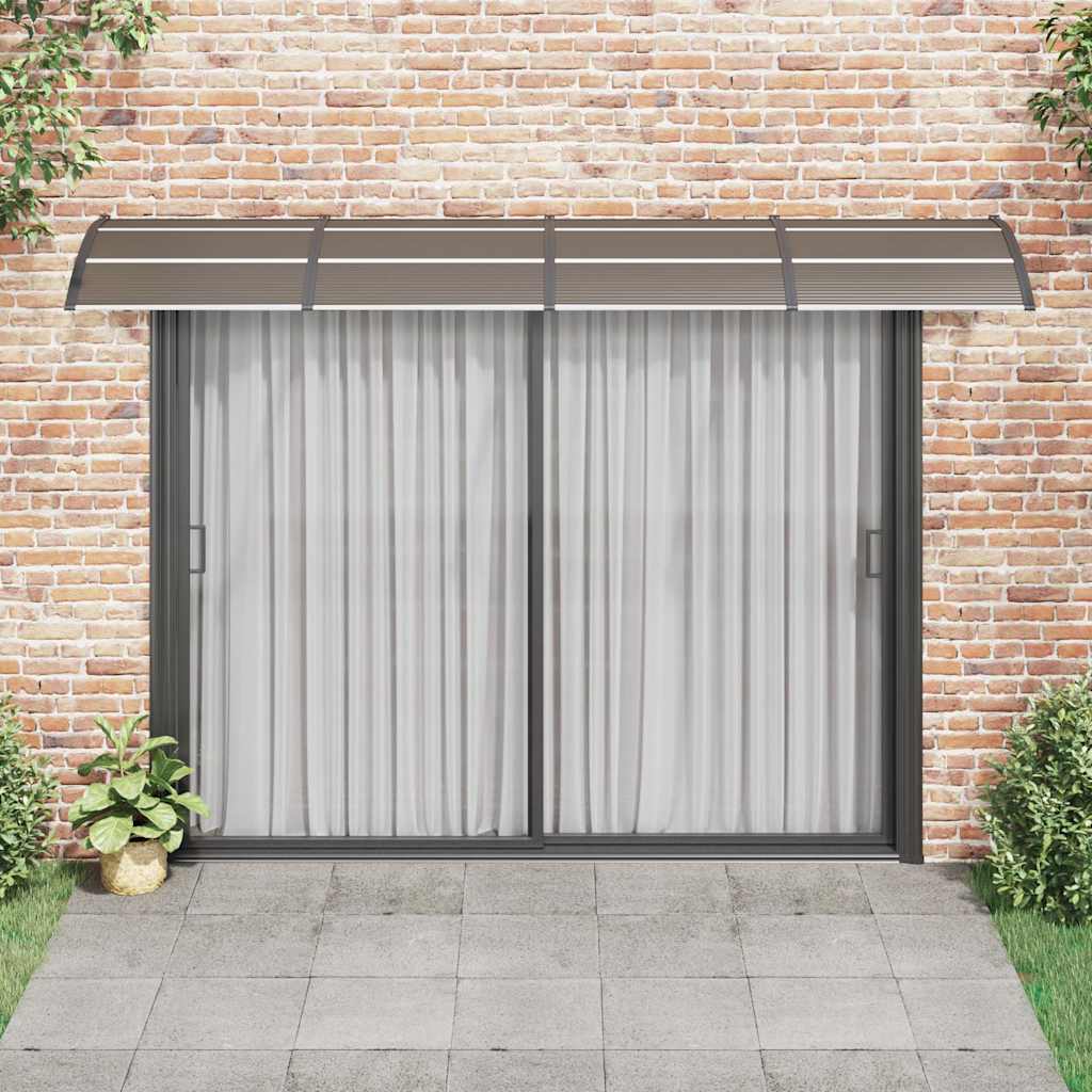 Vidaxl Door auvent 350x75 cm Polycarbonate noir et transparent