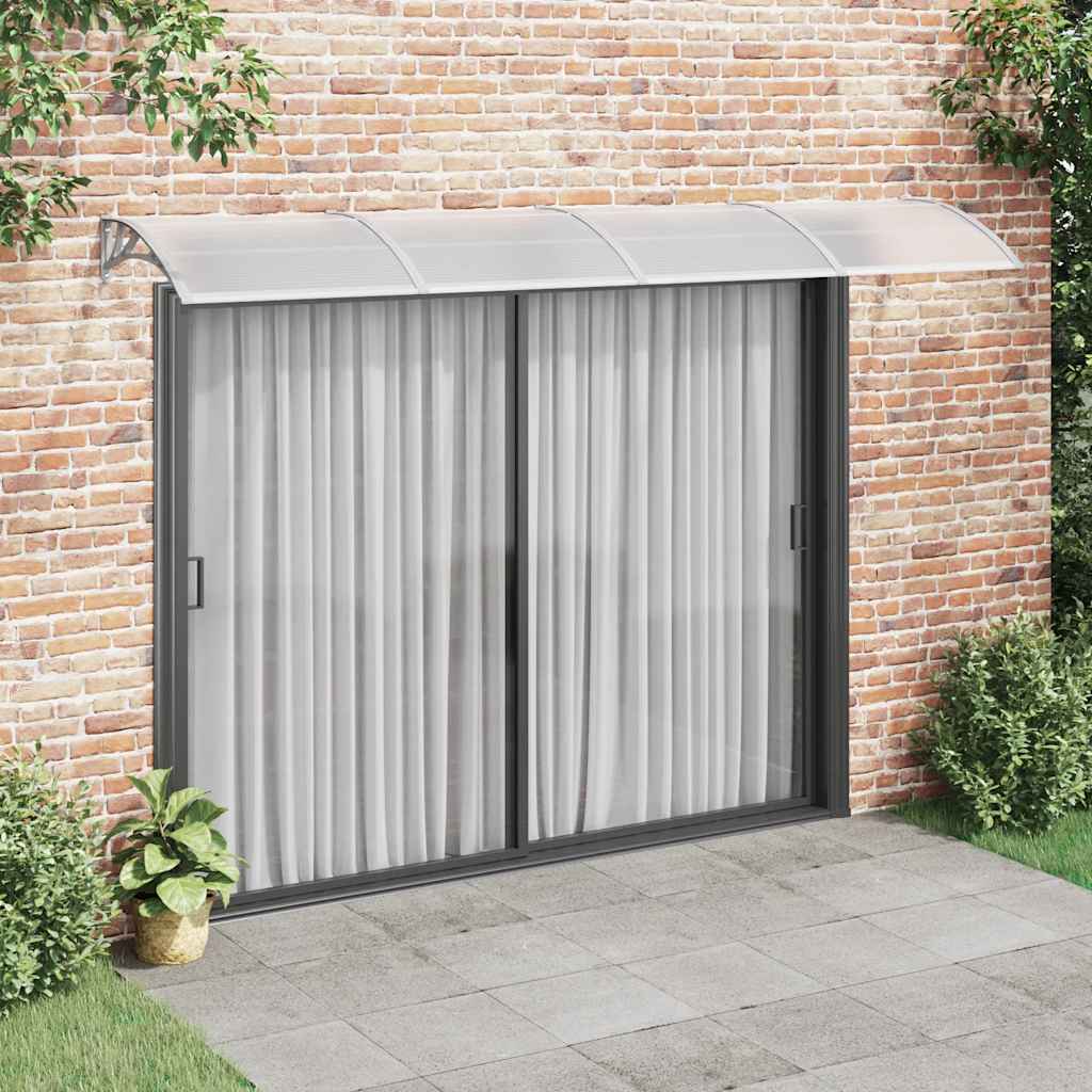 Vidaxl Porte auvent 350x100 cm Polycarbonate gris