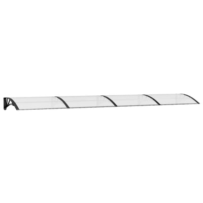 Vidaxl Porte auvent 400x75 cm Polycarbonate noir et transparent