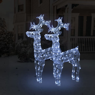 Vidaxl Christmas Decorations Rendeer 2 PCS 60x16x100 cm acrylique