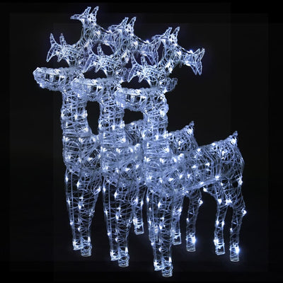 Vidaxl Christmas Decorations Reindeer 3 PCS 60x16x100 cm acrylique