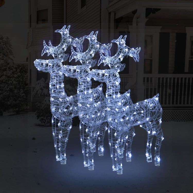 Vidaxl Christmas Decorations Reindeer 3 PCS 60x16x100 cm acrylique