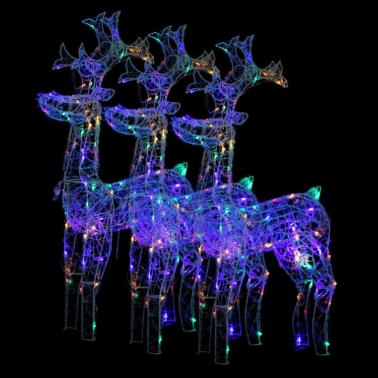 Vidaxl Christmas Decorations Reindeer 3 PCS 60x16x100 cm acrylique