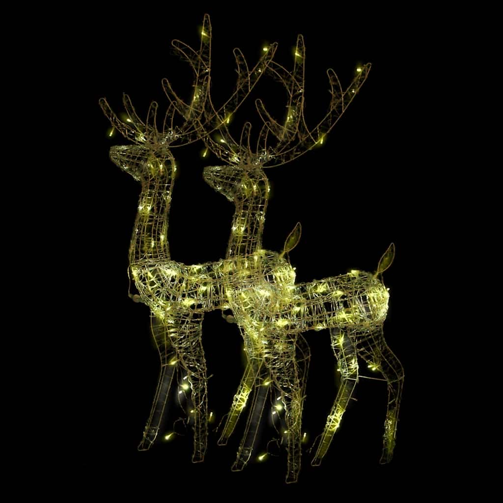 Vidaxl Christmas Decorations Reindeer 2 PCS 120 cm acrylique chaud blanc