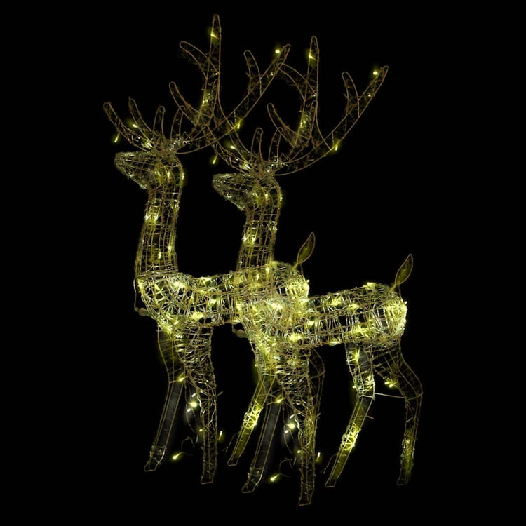Vidaxl Christmas Decorations Reindeer 2 PCS 120 cm acrylique chaud blanc