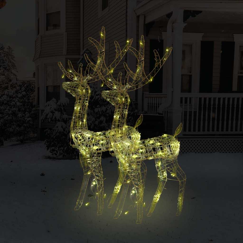 Vidaxl Christmas Decorations Reindeer 2 PCS 120 cm acrylique chaud blanc