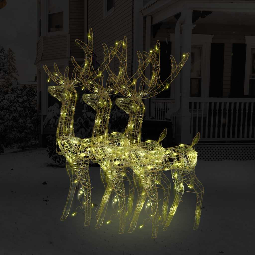 Décorations de Noël vidaxl renne 3 pcs 120 cm acrylique chaud blanc