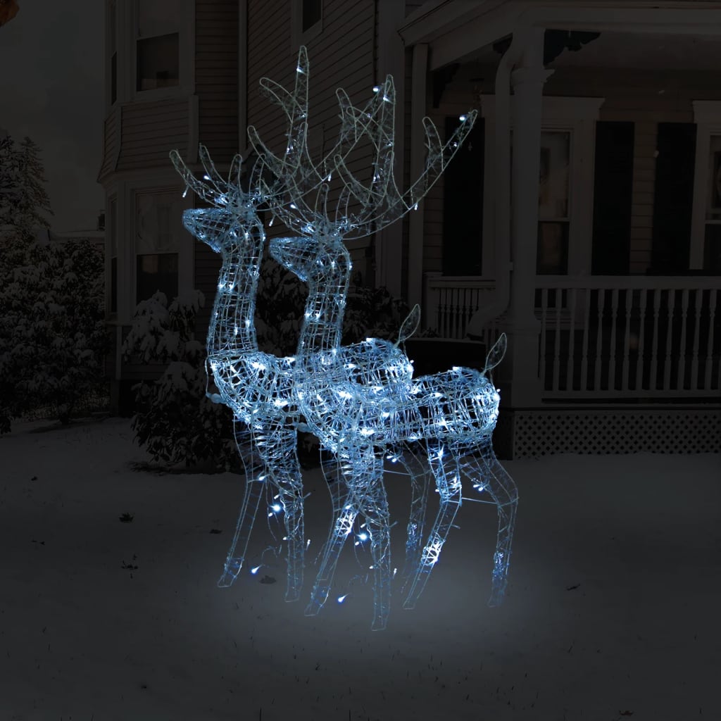 Décorations de Noël vidaxl renne 2 pcs 120 cm acrylique froid blanc