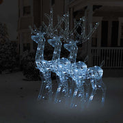 Vidaxl Christmas Decorations Reindeer 3 PCS 120 cm acrylique froid blanc - afbeelding 1