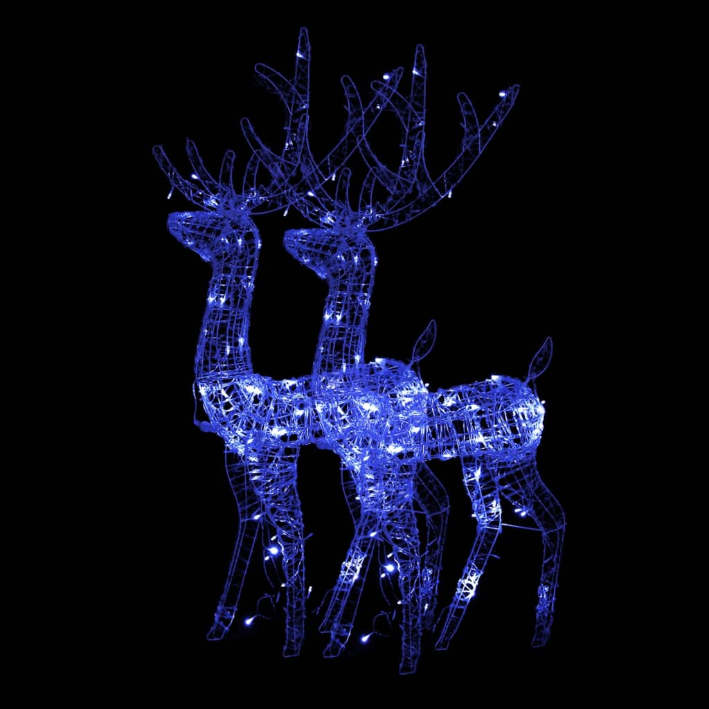 Vidaxl Christmas Decorations Reindeer 2 PCS 120 cm Bleu acrylique