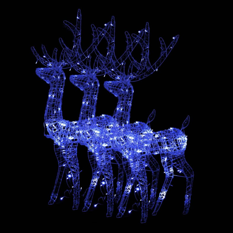 Décorations de Noël vidaxl renne 3 pcs 120 cm bleu acrylique
