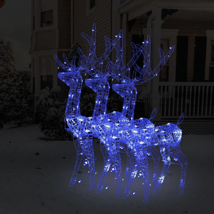 Décorations de Noël vidaxl renne 3 pcs 120 cm bleu acrylique