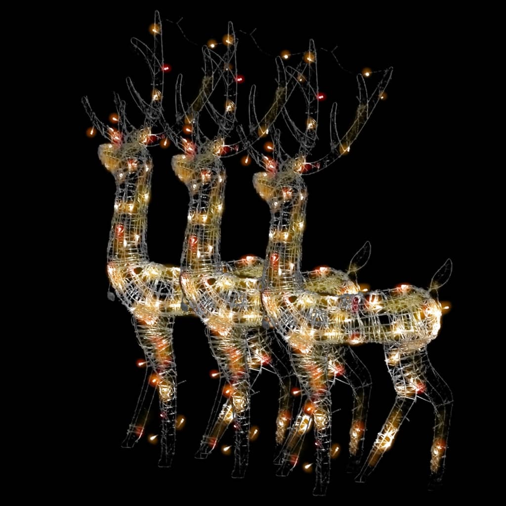 Vidaxl Christmas Decorations Reindeer 3 St Multi-Colord 120 cm Acrylique