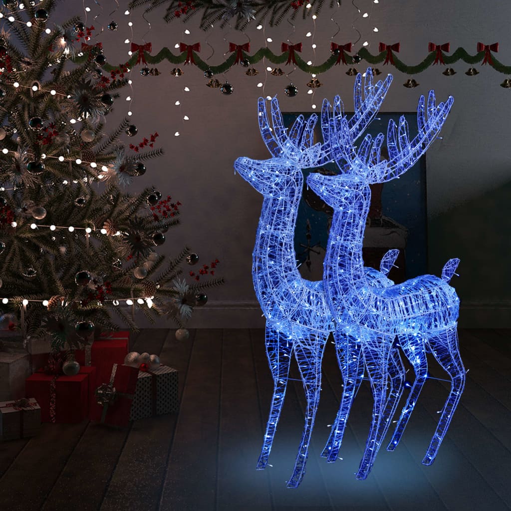 Vidaxl Christmas Decoration Rendeer XXL 2 ST 250 LEDS BLUE 180 cm acrylique