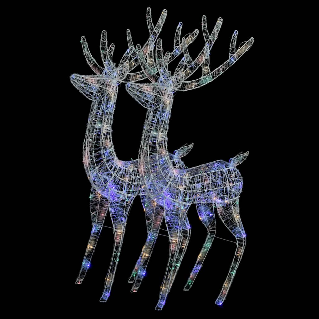 Vidaxl Christmas Decoration Rendier XXL 2 ST 250 LED Multi-Colord 180 cm acrylique