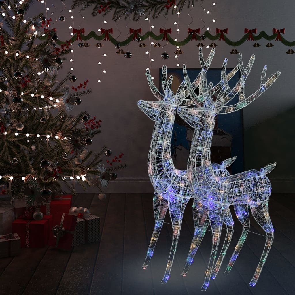 Vidaxl Christmas Decoration Rendier XXL 2 ST 250 LED Multi-Colord 180 cm acrylique