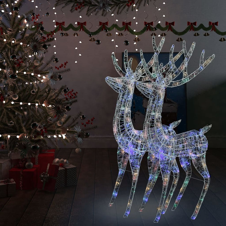 Vidaxl Christmas Decoration Rendier XXL 2 ST 250 LED Multi-Colord 180 cm acrylique