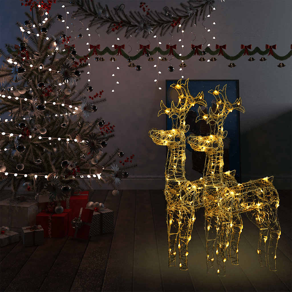 Vidaxl Christmas Decorations Rendeer 2 PCS 60x16x100 cm acrylique