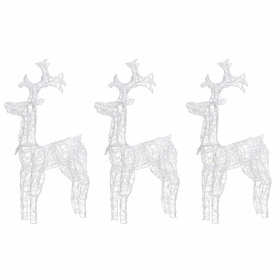 Vidaxl Christmas Decorations Reindeer 3 PCS 60x16x100 cm acrylique
