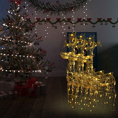 Vidaxl Christmas Decorations Reindeer 3 PCS 60x16x100 cm acrylique