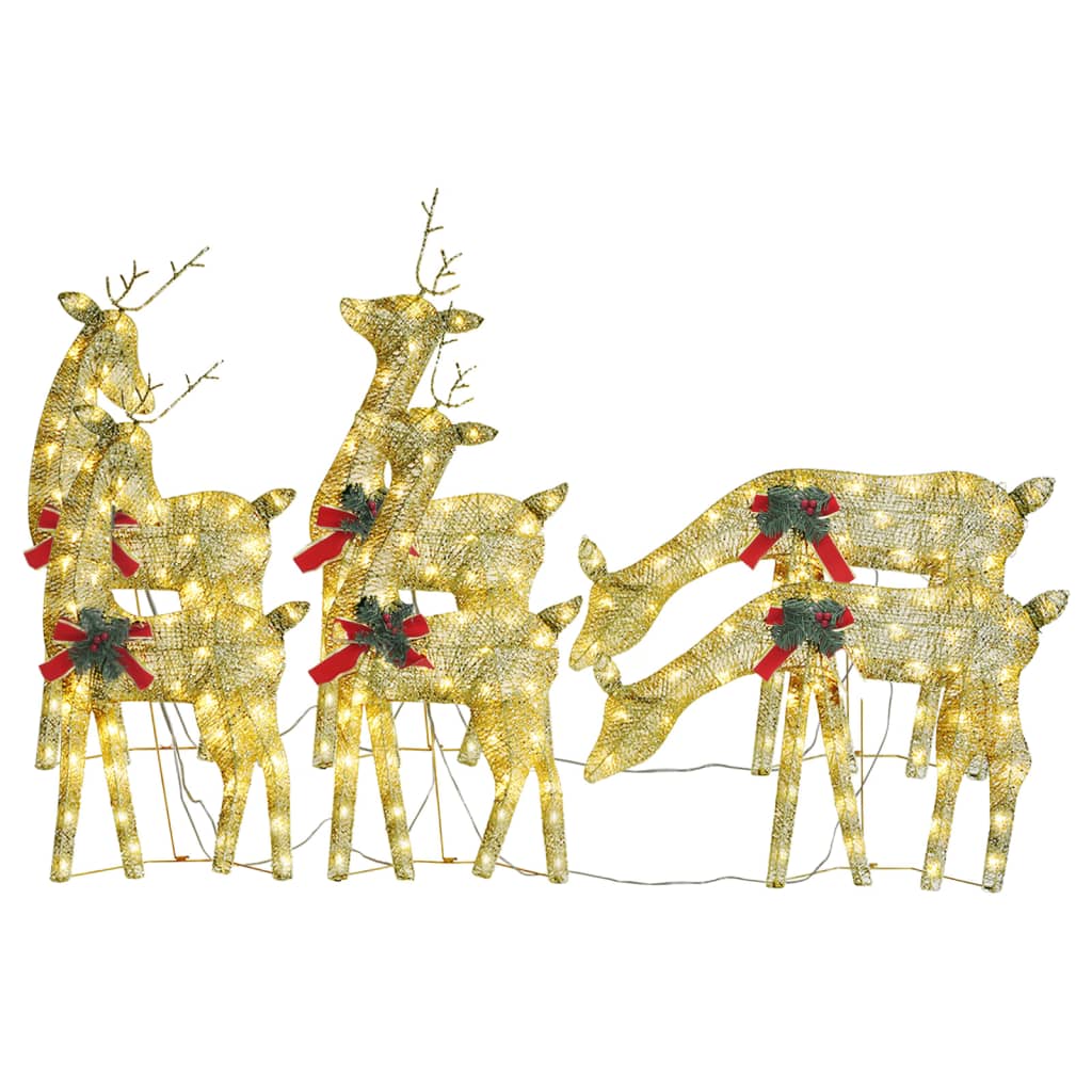 Vidaxl Christmas Animals 6 St chaude blanc maille or colored