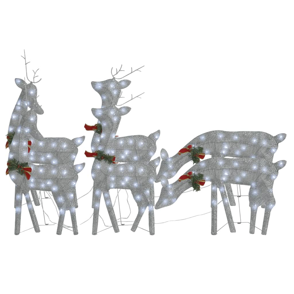 Vidaxl Christmas Animals 6 St Cold White Mesh Silver Colored