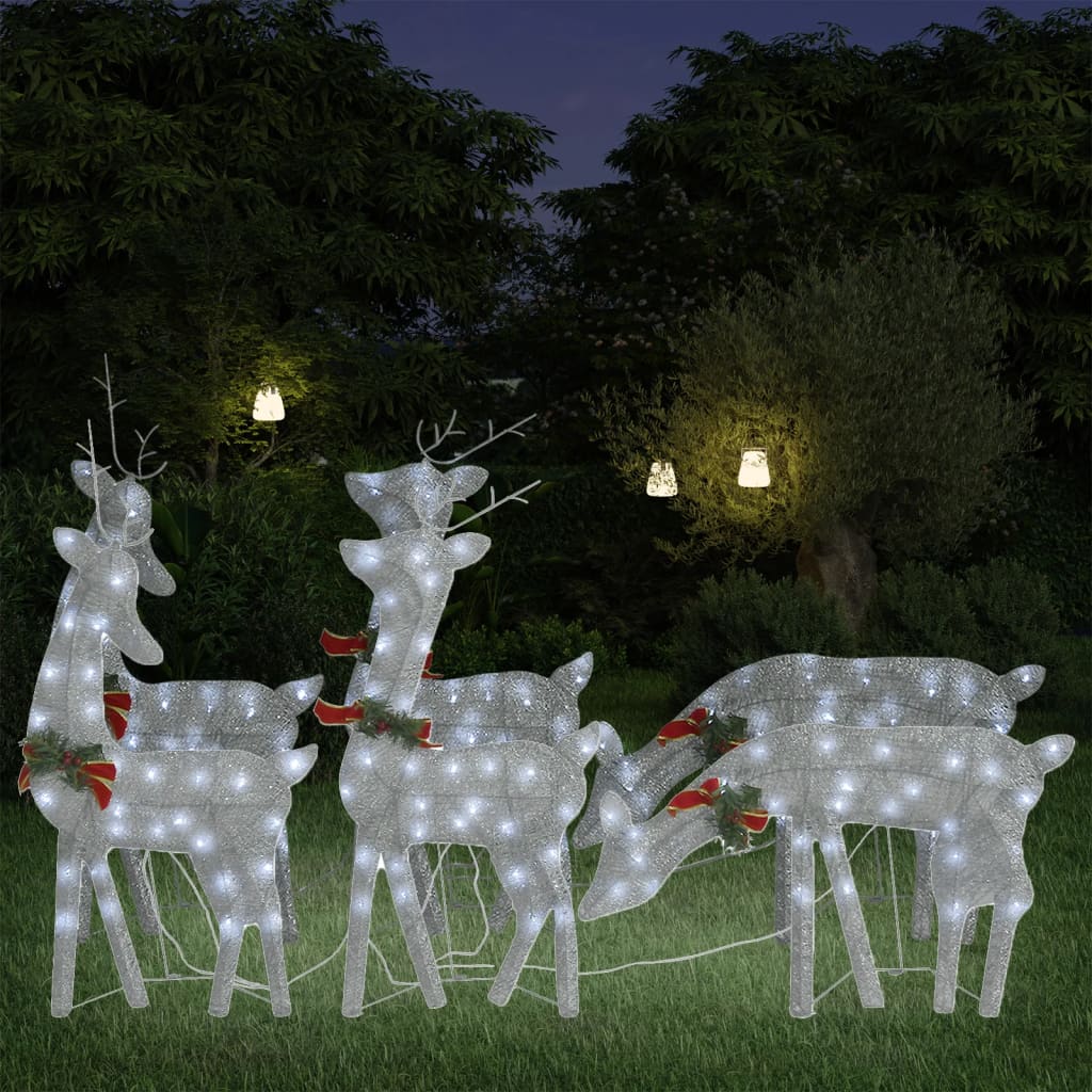 Vidaxl Christmas Animals 6 St Cold White Mesh Silver Colored