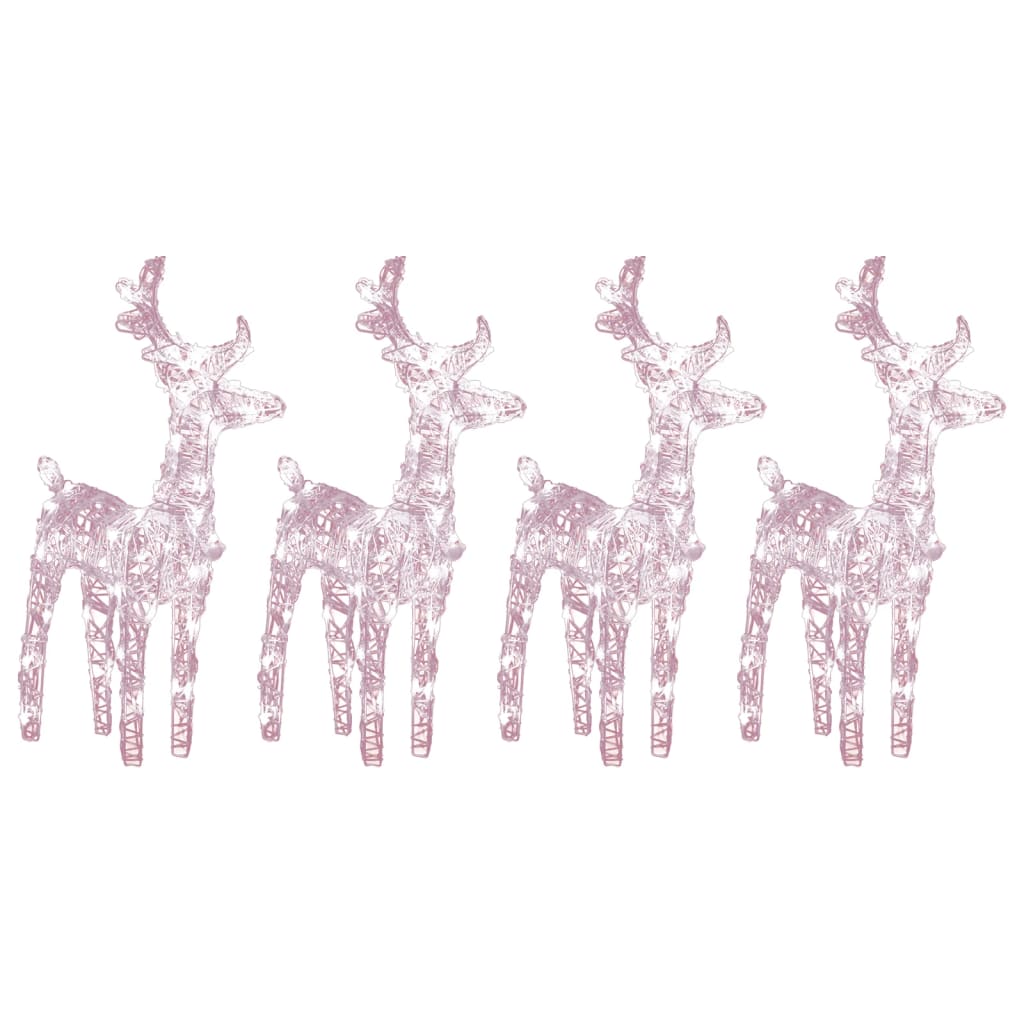 Vidaxl Christmas Animals 4 St 160 LEDS acrylique blanc chaud