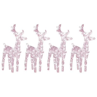 Vidaxl Christmas Animals 4 St 160 LEDS acrylique blanc chaud