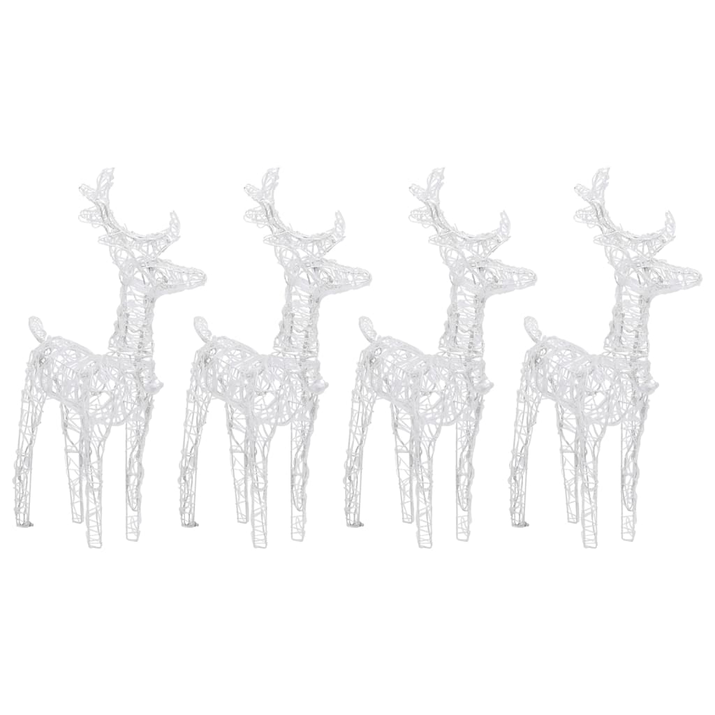 Vidaxl Christmas Animals 4 St 160 LEDS acrylique blanc chaud