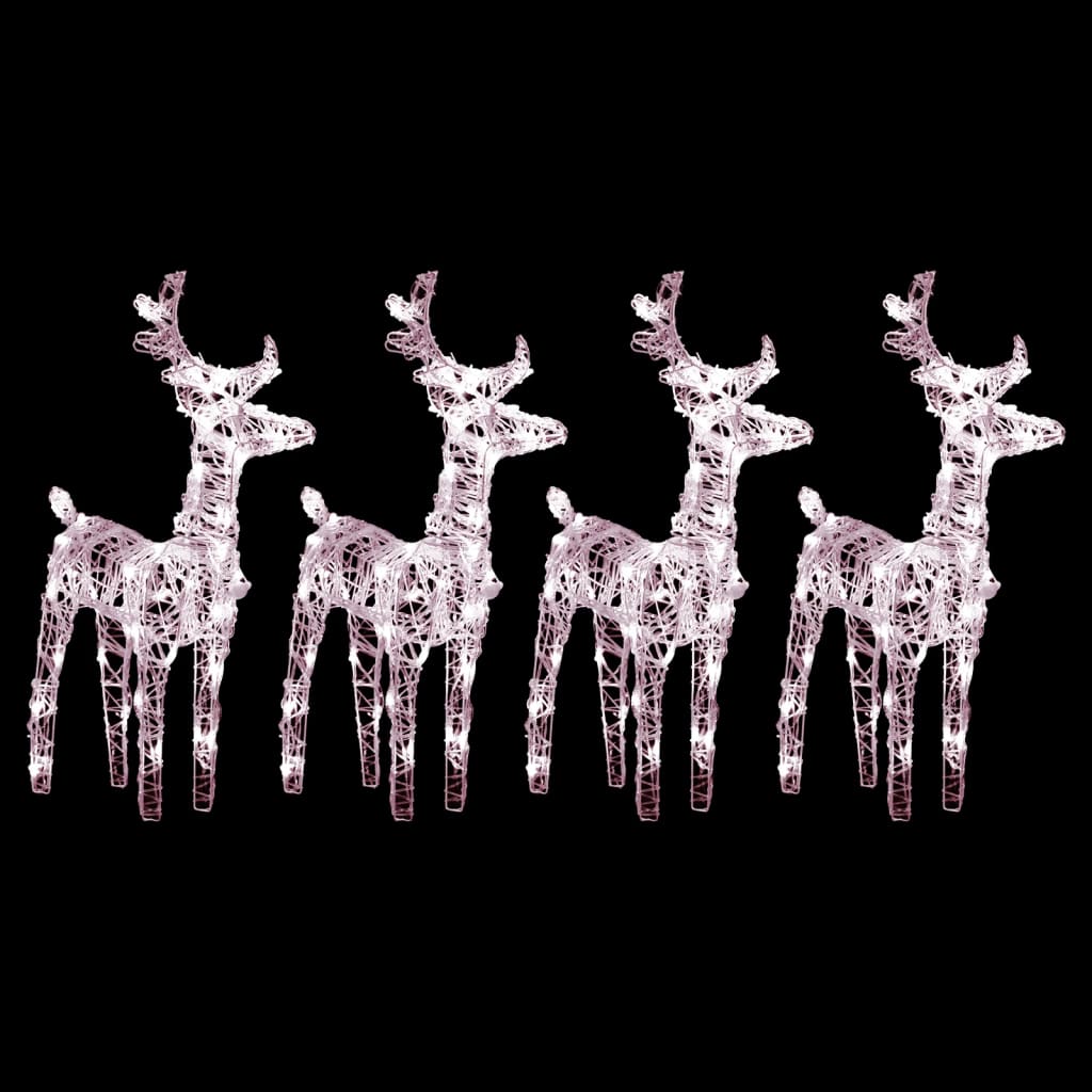 Vidaxl Christmas Animals 4 St 160 LEDS acrylique blanc chaud