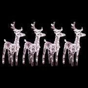 Vidaxl Christmas Animals 4 St 160 LEDS acrylique blanc chaud - afbeelding 1