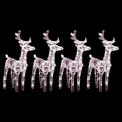 Vidaxl Christmas Animals 4 St 160 LEDS acrylique blanc chaud