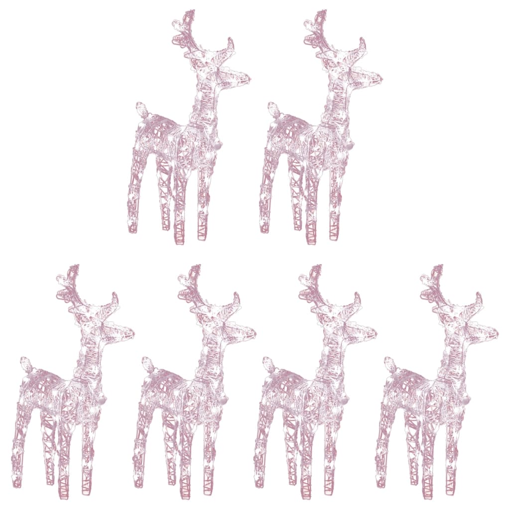 Vidaxl Christmas Animals 6 st 240 LEDS acrylique blanc chaud