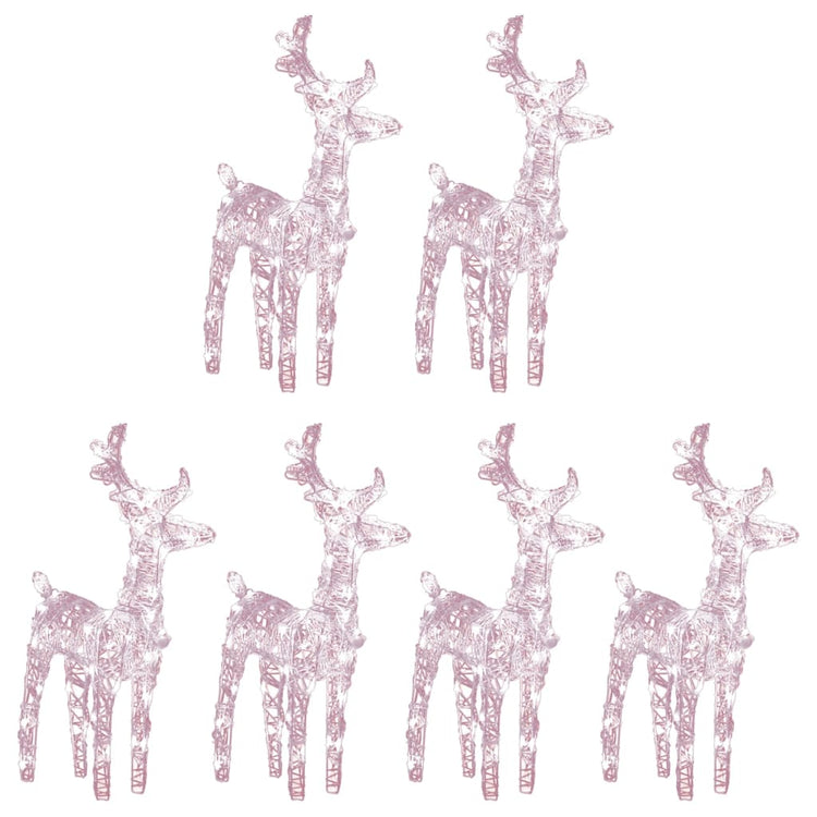Vidaxl Christmas Animals 6 st 240 LEDS acrylique blanc chaud